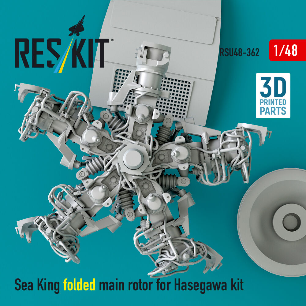 Sea King folded main rotor for Hasegawa kit (3D Printed)