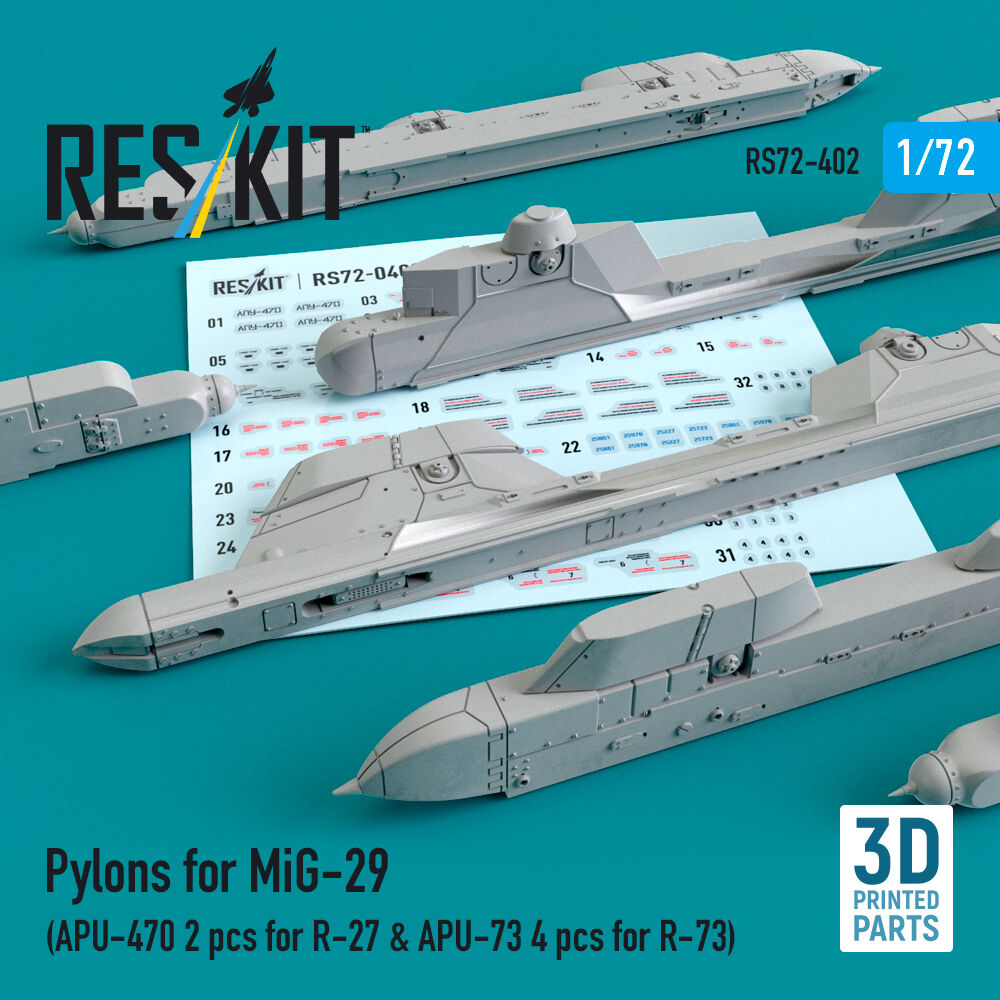 Pylons for MiG-29 (APU-470 2 pcs for R-27 & APU-73 4 pcs for R-73) (3D Printed)