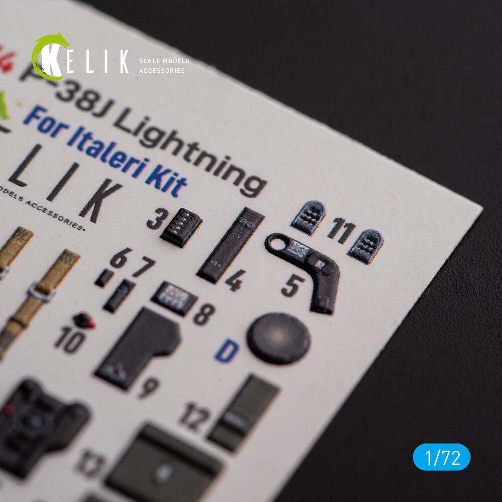 ?-38J Lightning - interior 3D decals for Italeri/Academy kit