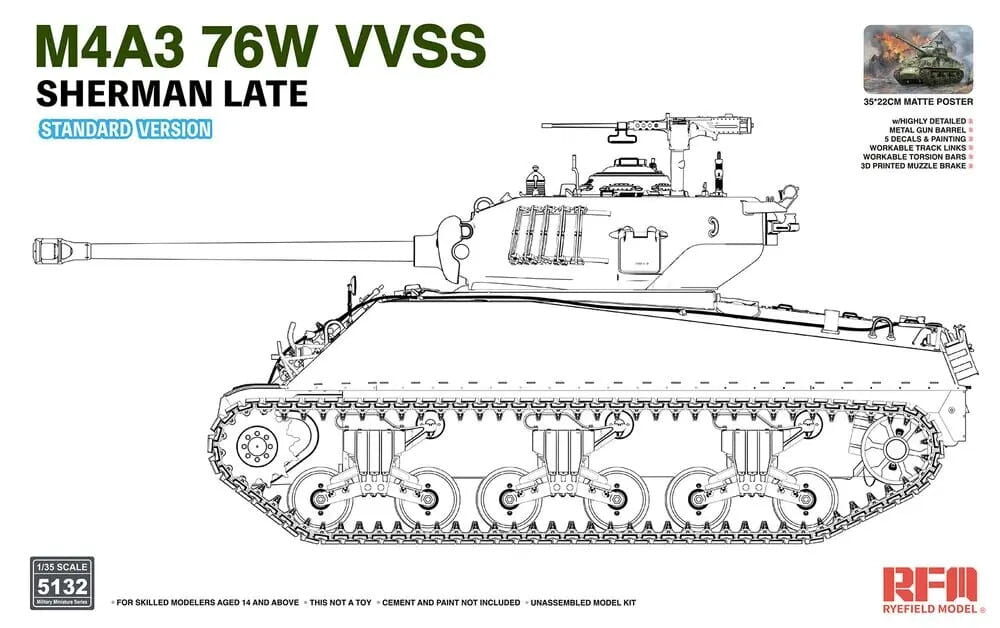 M4A3 76W VVSS Sherman Late Standard Version
