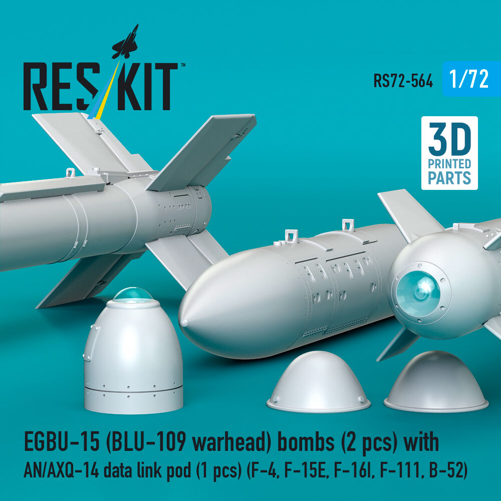 EGBU-15 (BLU-109 warhead) bombs (2 pcs) with AN/AXQ-14 data link pod (1 pcs) (F-4, F-15E, F-16I, F-111, B-52) (3D Printed)