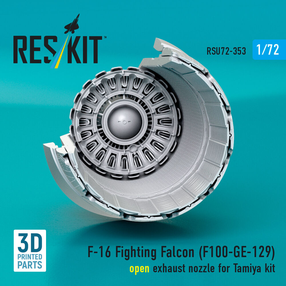 F-16 Fighting Falcon (F110-GE-129) open exhaust nozzle (3D Printed) for Tamiya