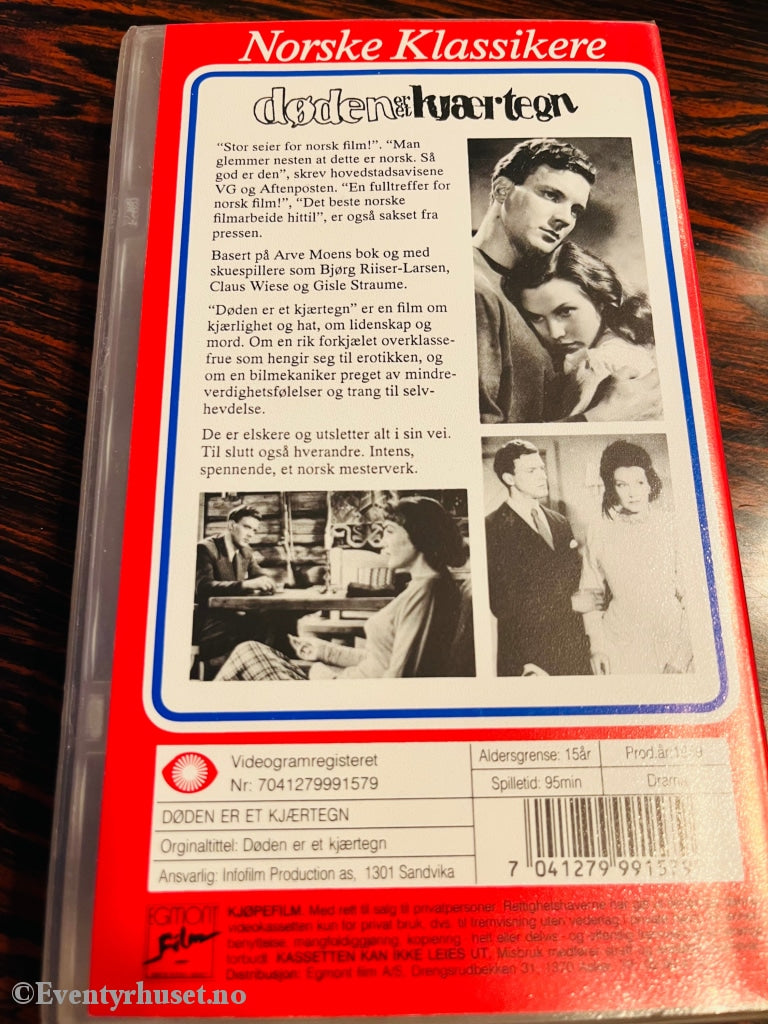 Døden Er Et Kjærtegn (Norske Klassikere). 1949. Vhs. Vhs