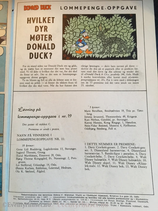 Donald Duck & Co. 1957/21. Fair. Tegneserieblad