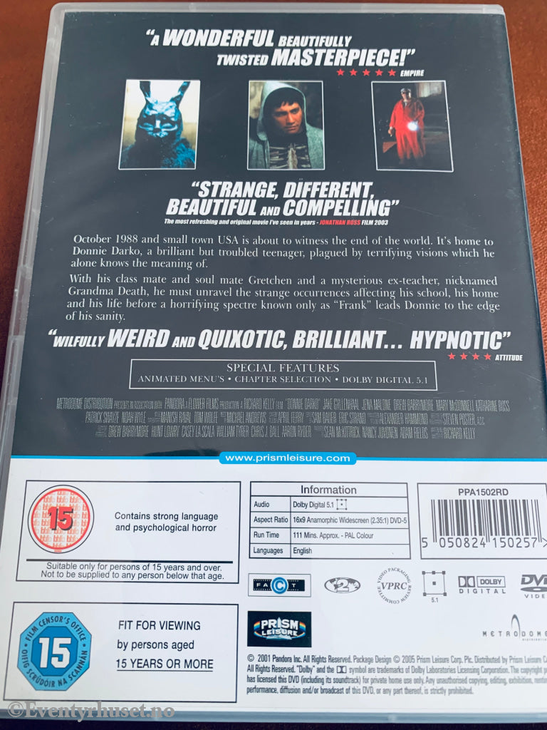 Donnie Darko. 2001. Dvd. Dvd