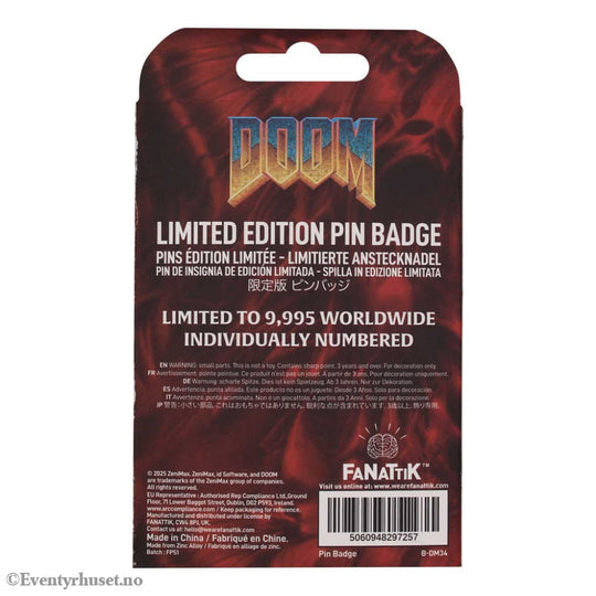Doom Pin Badge Floppy Disk Limited Edition Fashion & Accessories