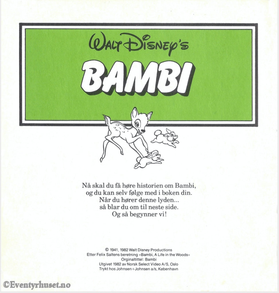 Download: 01 Disney Eventyrbånd - Bambi. Digital Lydfil Og Bok I Pdf-Format. Norwegian Dubbing.