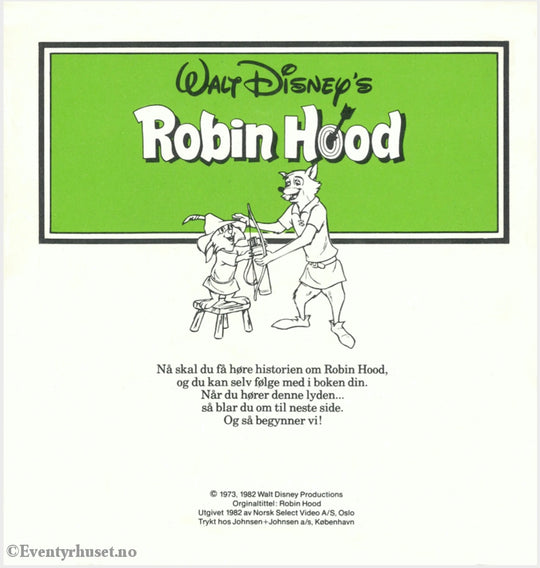 Download: 02 Disney Eventyrbånd - Robin Hood. Digital Lydfil Og Bok I Pdf-Format. Norwegian Dubbing.