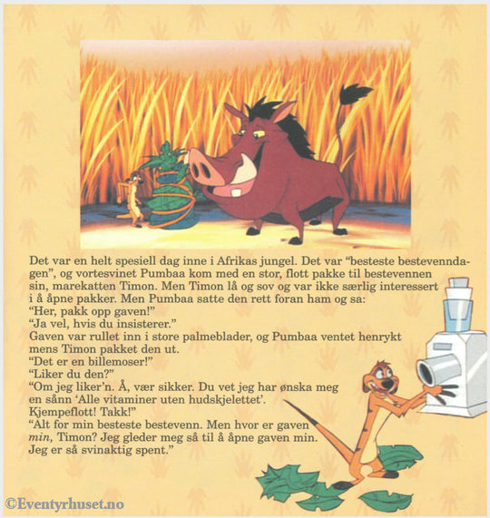 Download: 107 Disney Eventyrbånd - Timon & Pumbaa Besteste Bestevenndagen. Digital Lydfil Og Bok I