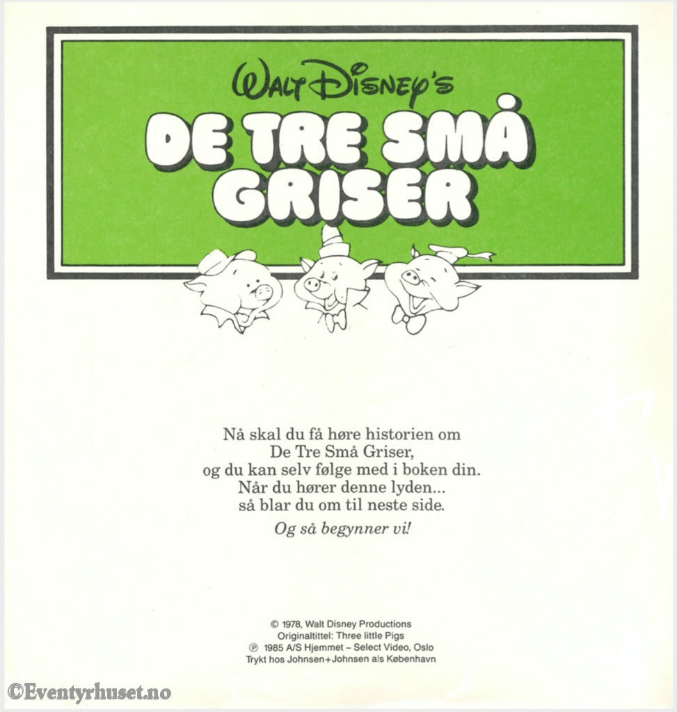 Download: 13 Disney Eventyrbånd - De Tre Små Griser. Digital Lydfil Og Bok I Pdf-Format. Norwegian