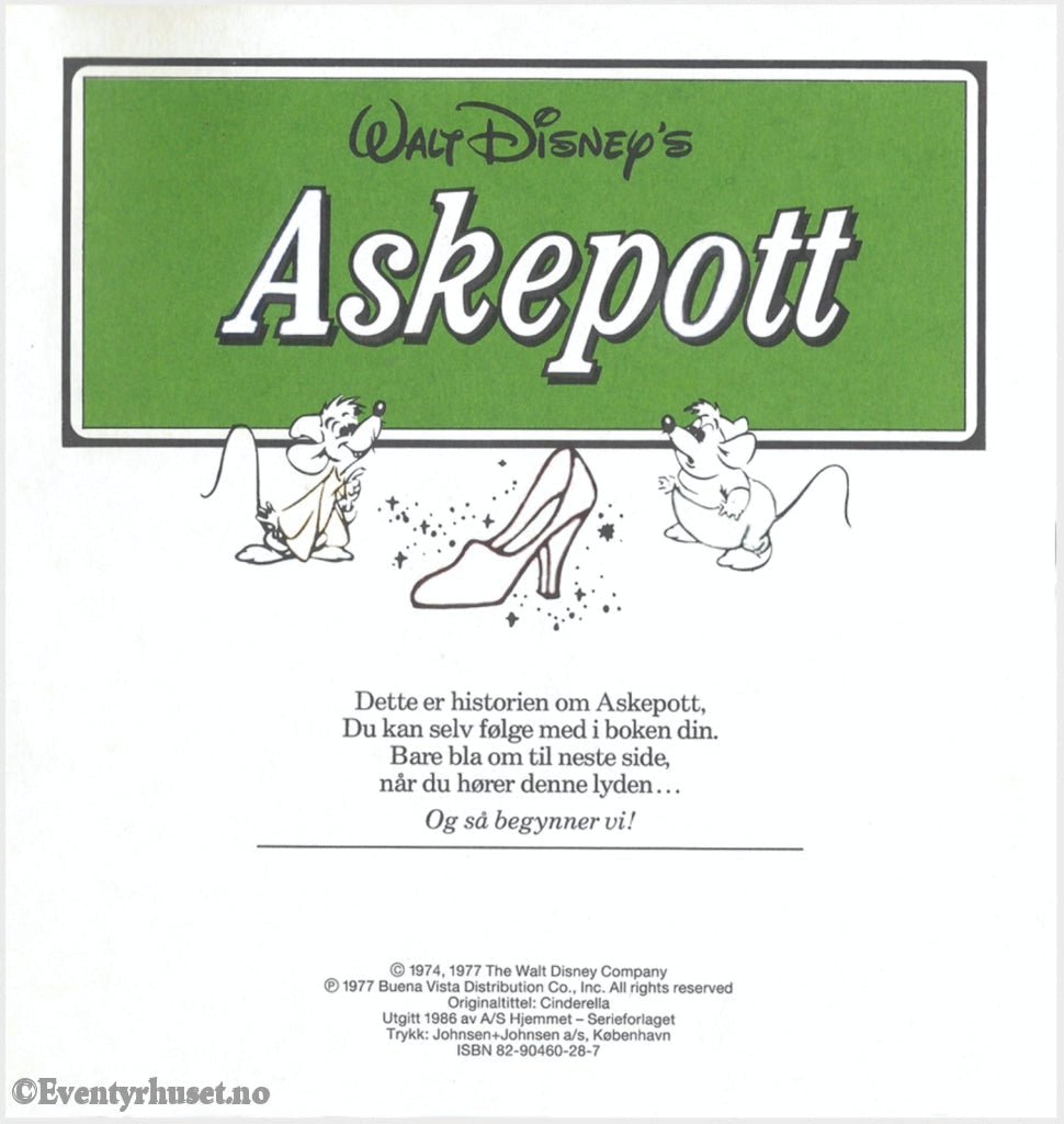 Download: 18 Disney Eventyrbånd - Askepott. Digital Lydfil Og Bok I Pdf-Format. Norwegian Dubbing.