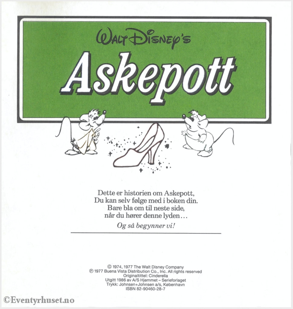 Download: 18 Disney Eventyrbånd - Askepott. Digital Lydfil Og Bok I Pdf-Format. Norwegian Dubbing.