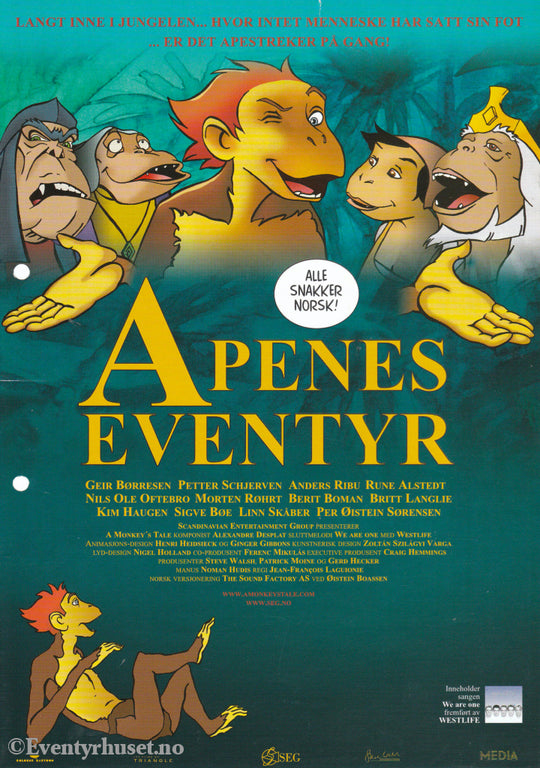 Download: Apenes Eventyr. Unik Brosjyre På 2 Sider Med Norsk Tekst (Vaskeseddel). Digital Fil I