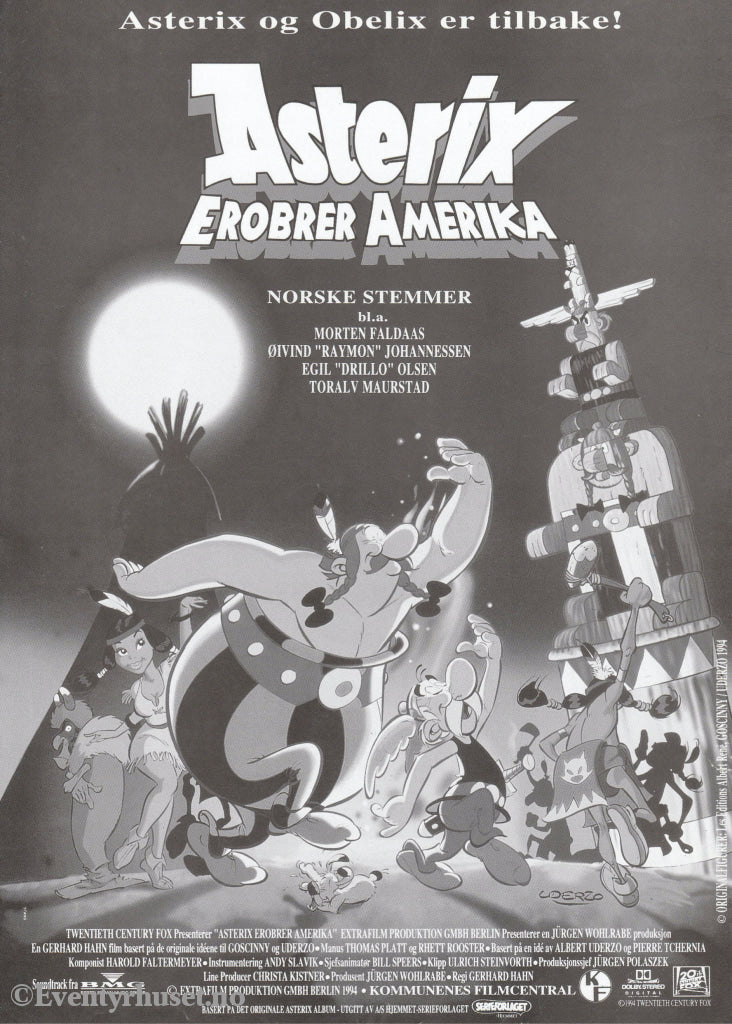Download: Asterix Erobrer Amerika. Unik Brosjyre På 4 Sider Med Norsk Tekst (Vaskeseddel). Digital
