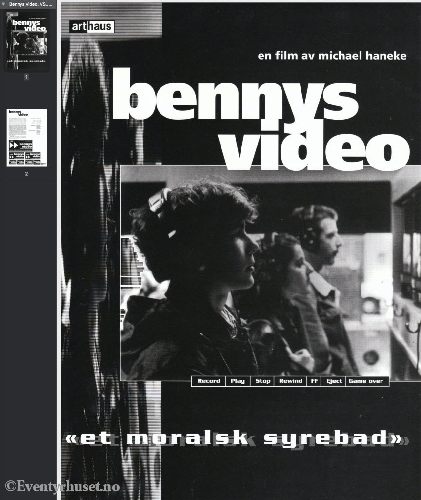 Download: Bennys Video. Unik Brosjyre På 2 Sider Med Norsk Tekst (Vaskeseddel). Digital Fil I