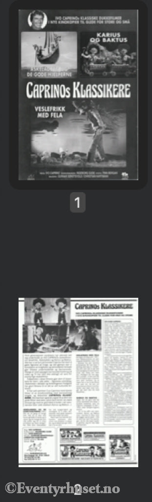 Download: Caprinos Klassikere. Unik Brosjyre På 2 Sider Med Norsk Tekst (Vaskeseddel). Digital Fil I