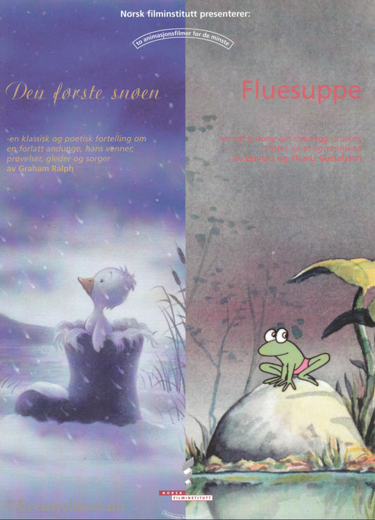 Download: Den Første Snøen / Fluesuppe. Unik Brosjyre På 2 Sider Med Norsk Tekst (Vaskeseddel).