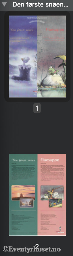 Download: Den Første Snøen / Fluesuppe. Unik Brosjyre På 2 Sider Med Norsk Tekst (Vaskeseddel).