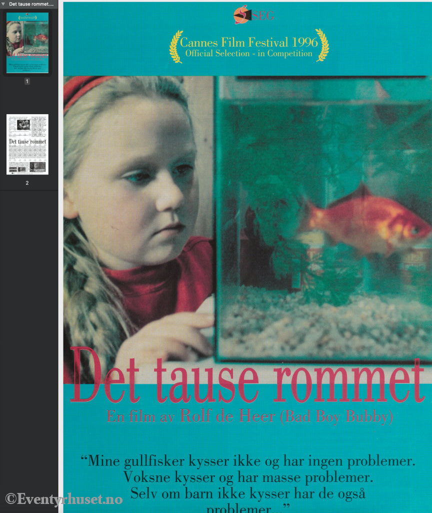 Download: Det Tause Rommet. Unik Brosjyre På 2 Sider Med Norsk Tekst (Vaskeseddel). Digital Fil I
