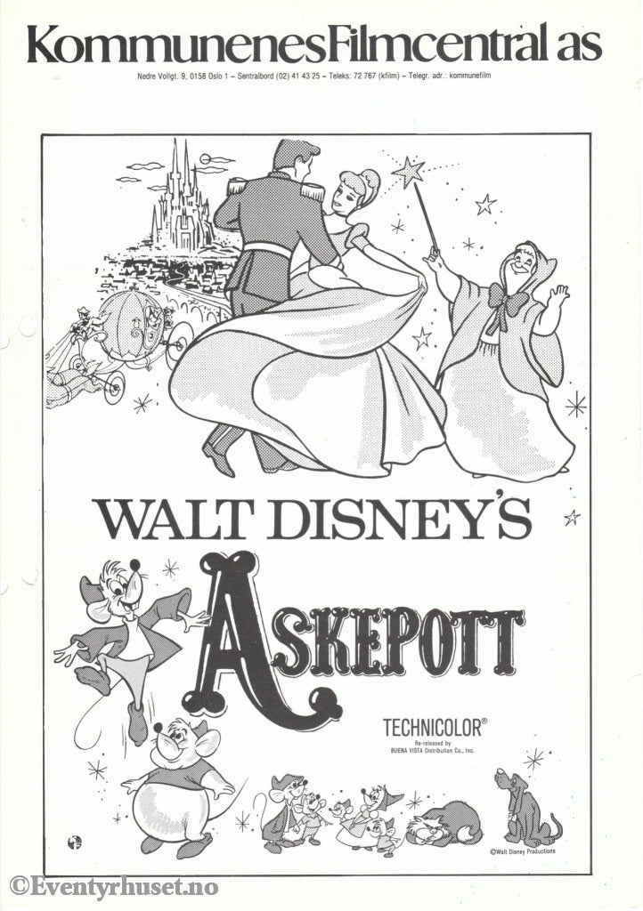 Download: Disney´s Askepott. Unik Brosjyre På 2 Sider Med Norsk Tekst (Vaskeseddel). Digital Fil I