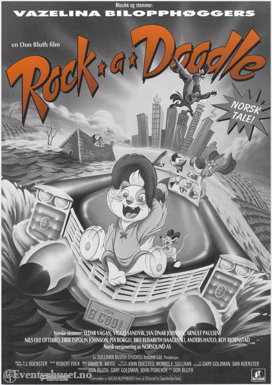 Download: Don Bluth´s Rock A Doodle. Unik Brosjyre På 4 Sider Med Norsk Tekst (Vaskeseddel). Digital