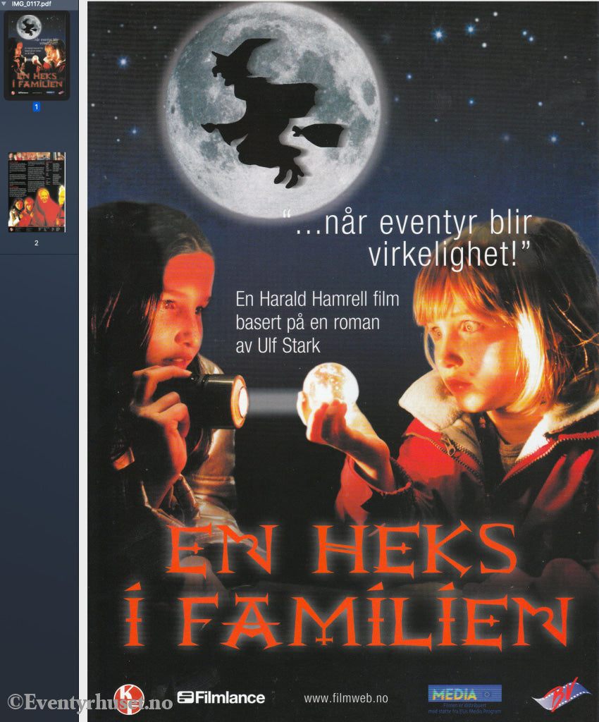 Download: En Heks I Familien. Unik Brosjyre På 2 Sider Med Norsk Tekst (Vaskeseddel). Digital Fil