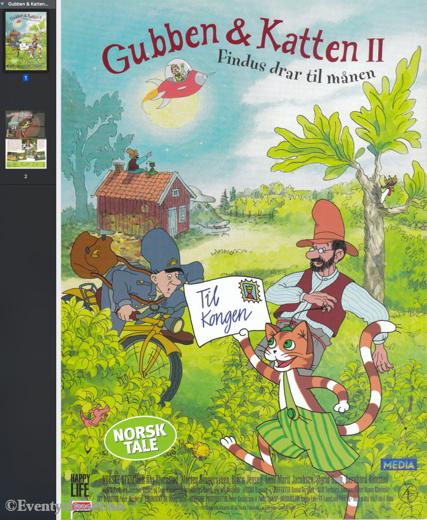 Download: Gubben Og Katten Ii - Findus Drar Til Månen. Unik Brosjyre På 2 Sider Med Norsk Tekst
