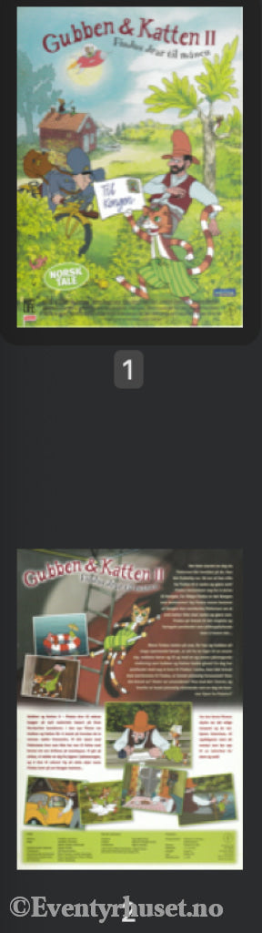 Download: Gubben Og Katten Ii - Findus Drar Til Månen. Unik Brosjyre På 2 Sider Med Norsk Tekst
