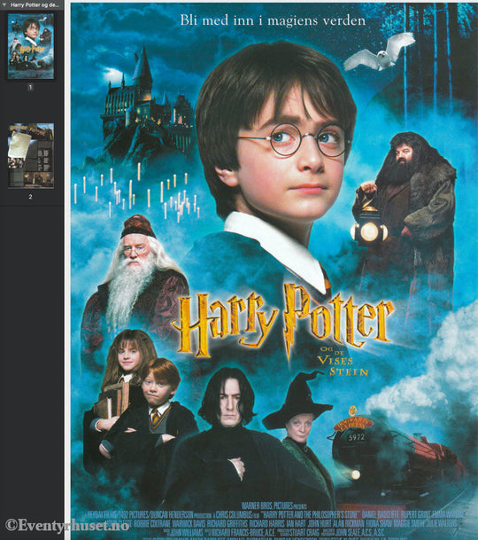 Download: Harry Potter Og De Vises Sten. Unik Brosjyre På 2 Sider Med Norsk Tekst (Vaskeseddel).