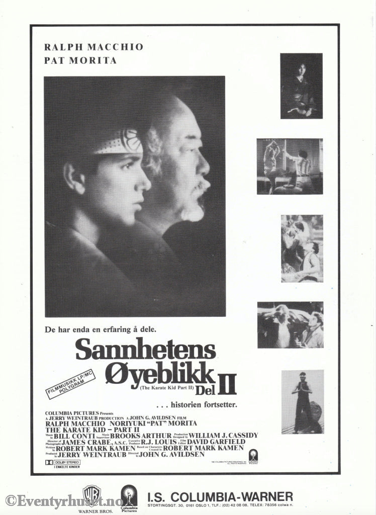 Download: Karate Kid Ii (Sannhetens Øyeblikk Ii). Unik Brosjyre På 4 Sider Med Norsk Tekst