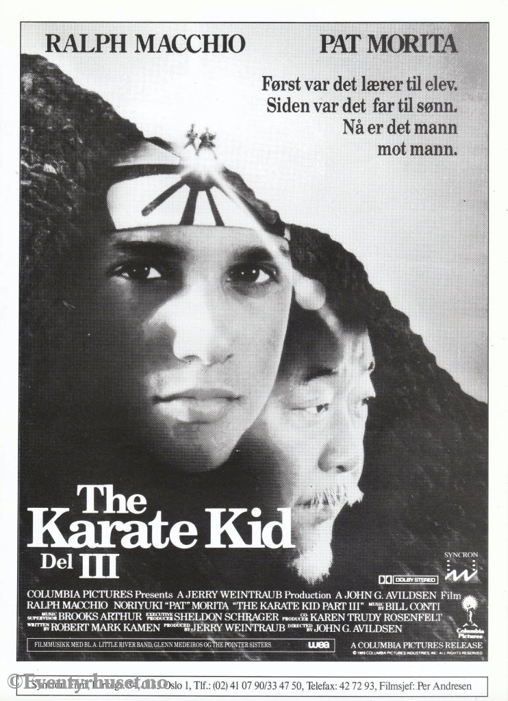 Download: Karate Kid Iii. Unik Brosjyre På 4 Sider Med Norsk Tekst (Vaskeseddel). Digital Fil I