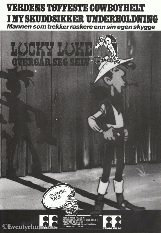 Download: Lucky Luke Overgår Seg Selv. Unik Brosjyre På 4 Sider Med Norsk Tekst (Vaskeseddel).