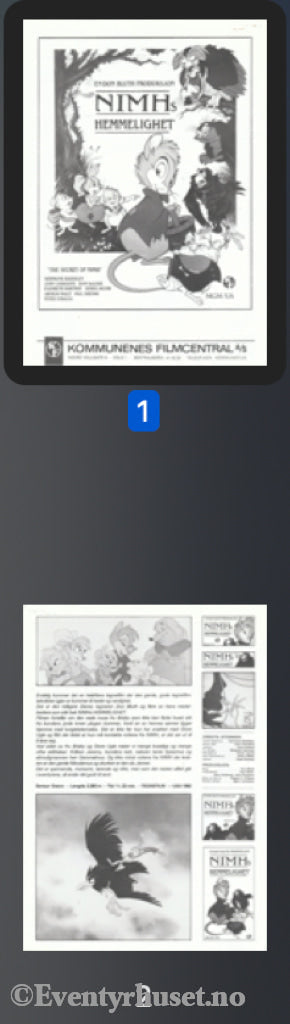 Download: Nimhs Hemmelighet. Unik Brosjyre På 2 Sider Med Norsk Tekst (Vaskeseddel). Digital Fil I
