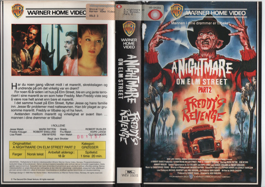 Download / Stream: A Nightmare On Elm Street. Vol. 2. 1988. VHS Big Box. Norwegian subtitles. VHS