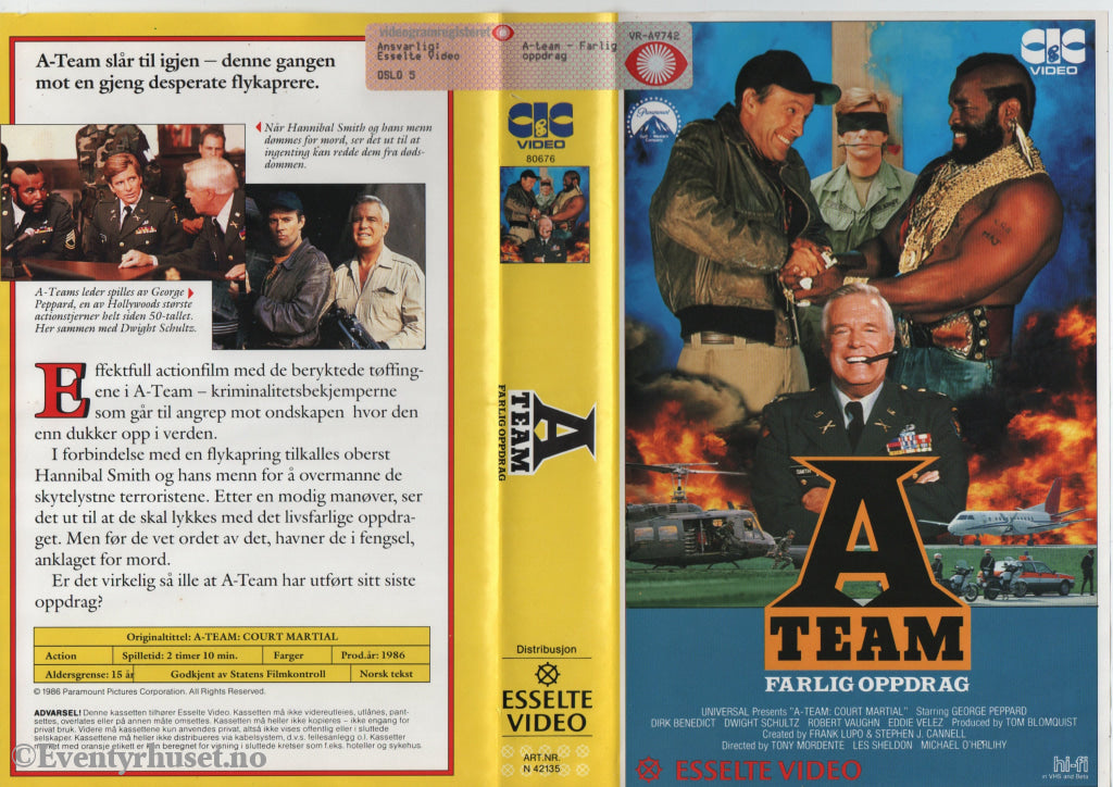 Download / Stream: A-team - Farlig oppdrag. 1986. VHS Big Box. Norwegian subtitles. VHS