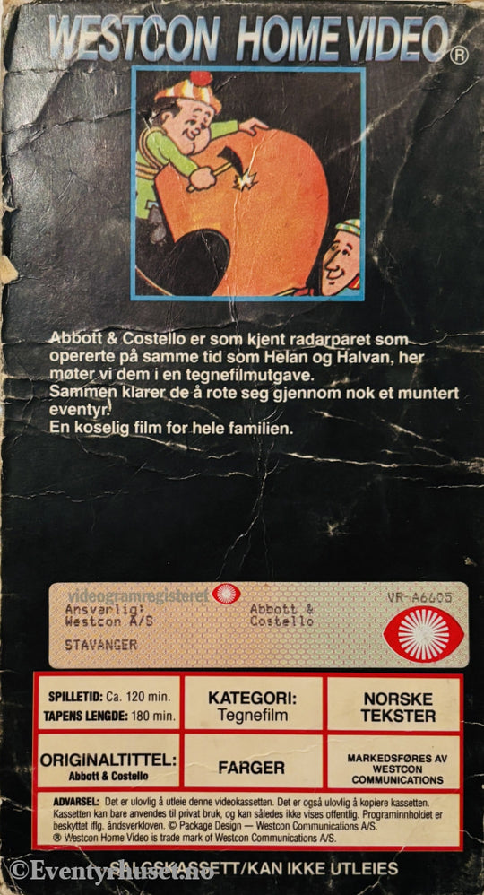 Download / Stream: Abbott & Costello (Helan & Halvan). Vol. 1 & 2. VHS slipcase. Norwegian subtitles. VHS