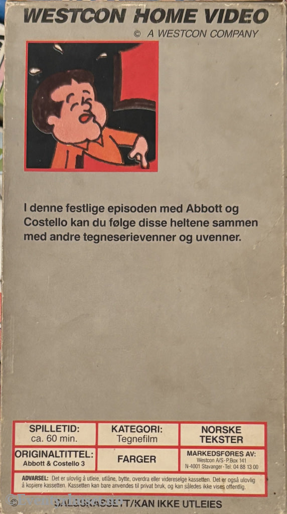 Download / Stream: Abbott & Costello (Helan & Halvan). Vol. 3. VHS slipcase. Norwegian subtitles. VHS