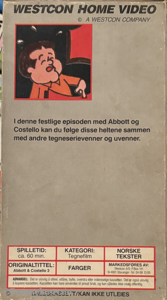 Download / Stream: Abbott & Costello (Helan & Halvan). Vol. 3. VHS slipcase. Norwegian subtitles. VHS