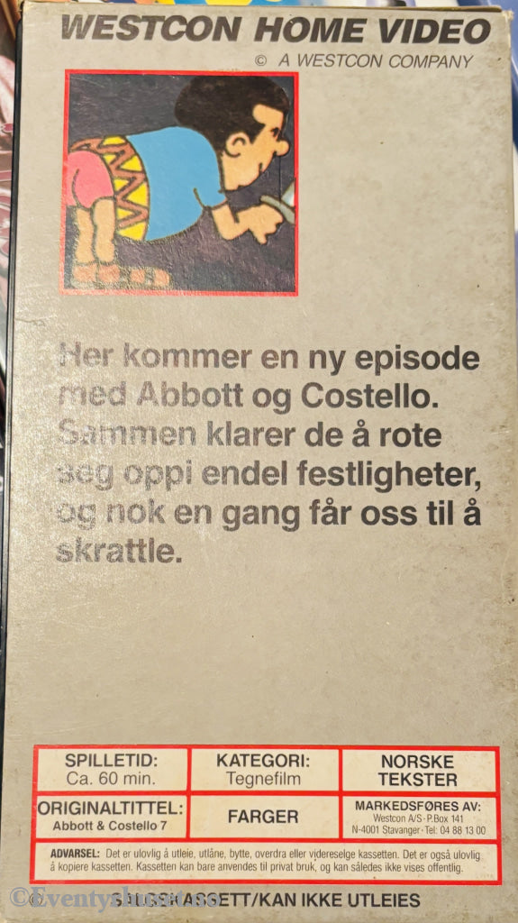Download / Stream: Abbott & Costello (Helan & Halvan). Vol. 7. VHS slipcase. Norwegian subtitles. VHS
