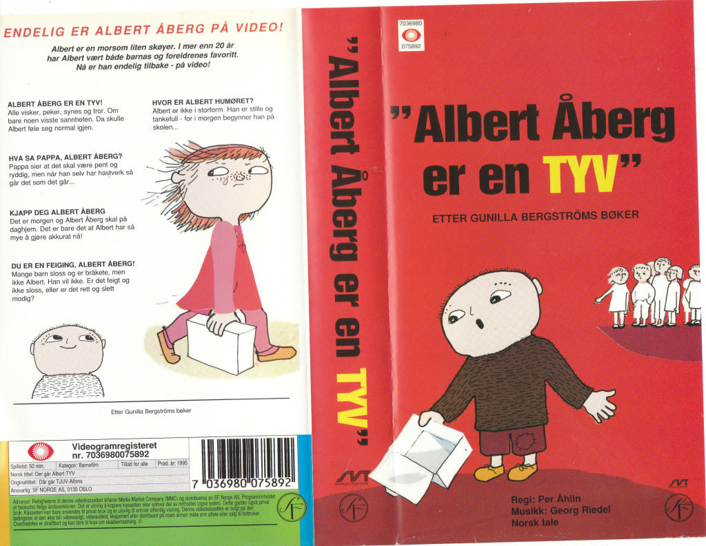 Download / Stream: Albert Åberg er en tyv. 1995. VHS SB. Norwegian dubbing. VHS