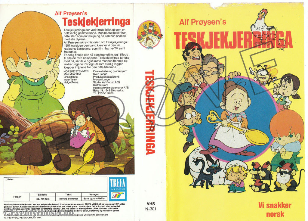 Download / Stream: Alf Prøysen´s Teskjekjerringa. 1983. Vhs Big Box. Norwegian. Stream