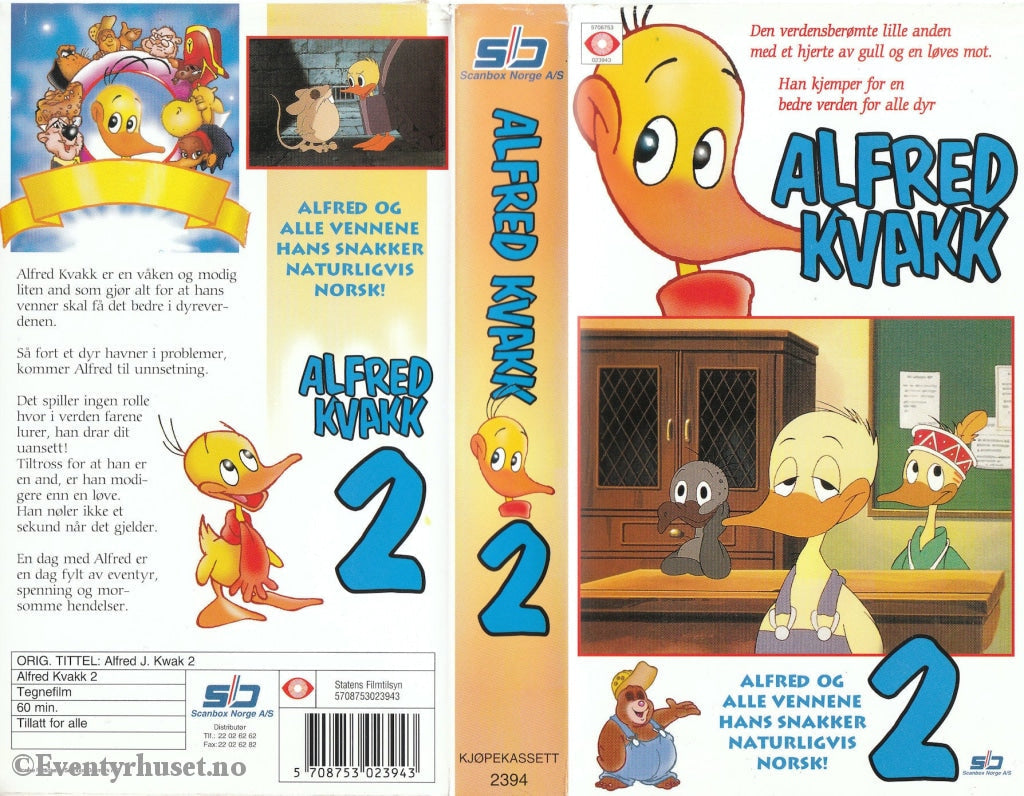 Download / Stream: Alfred Kvakk. Vol. 02. (Alfred J. Kvak). Vhs. Norwegian Dubbing. Stream Vhs