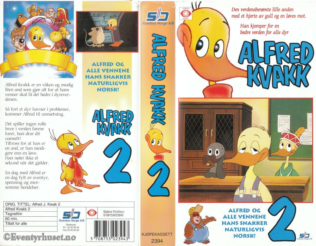 Download / Stream: Alfred Kvakk. Vol. 02. (Alfred J. Kvak). Vhs. Norwegian Dubbing. Stream Vhs