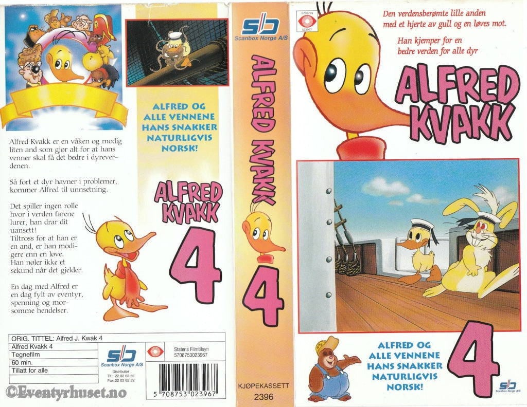 Download / Stream: Alfred Kvakk. Vol. 04. (Alfred J. Kvak). Vhs. Norwegian Dubbing. Stream Vhs