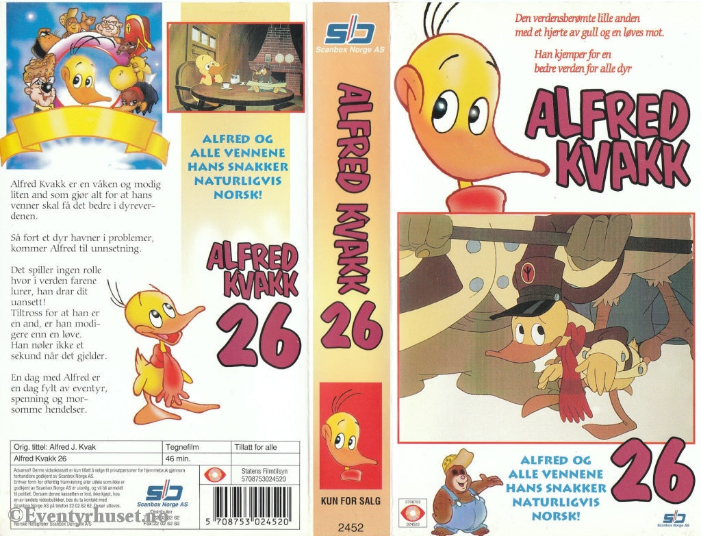 Download / Stream: Alfred Kvakk. Vol. 26. (Alfred J. Kvak). Vhs. Norwegian Dubbing. Stream Vhs