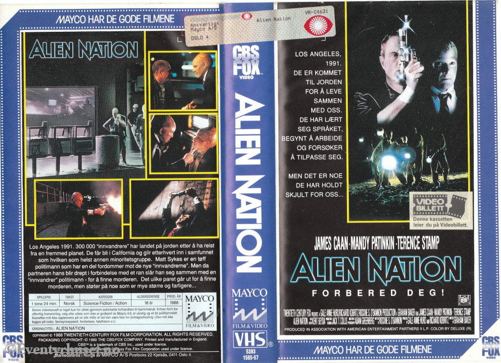 Download / Stream: Alien Nation. 1988. Vhs Big Box. Norwegian Subtitles.