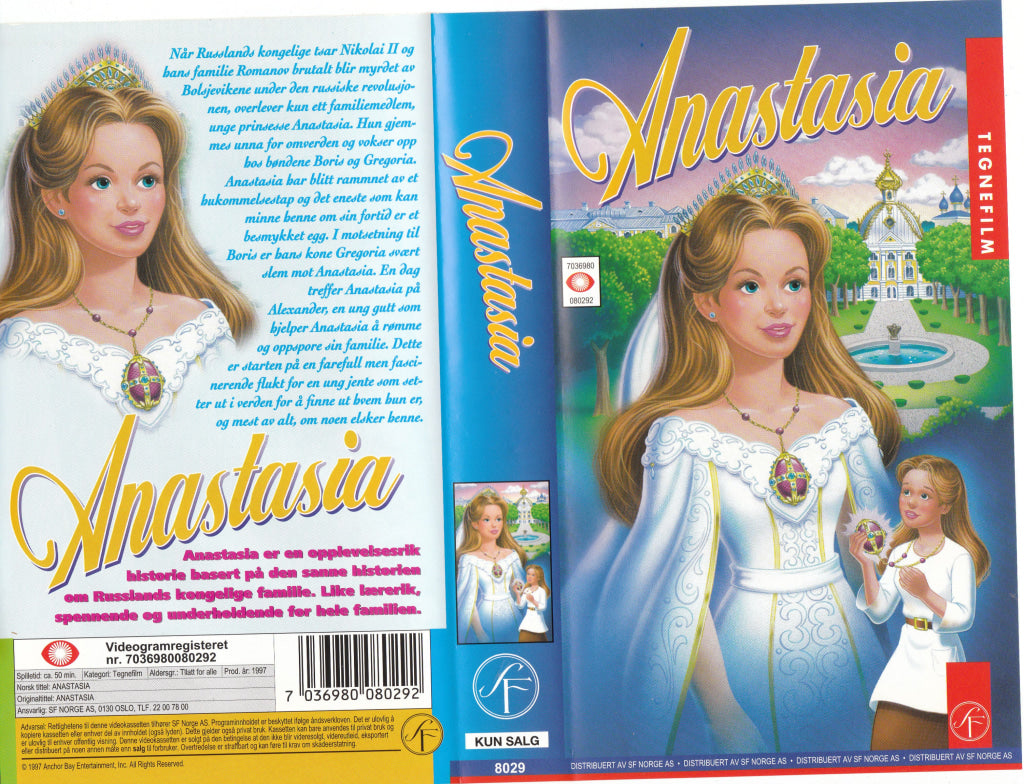 Download / Stream: Anastasia. 1997. Vhs. Norwegian Dubbing. Vhs