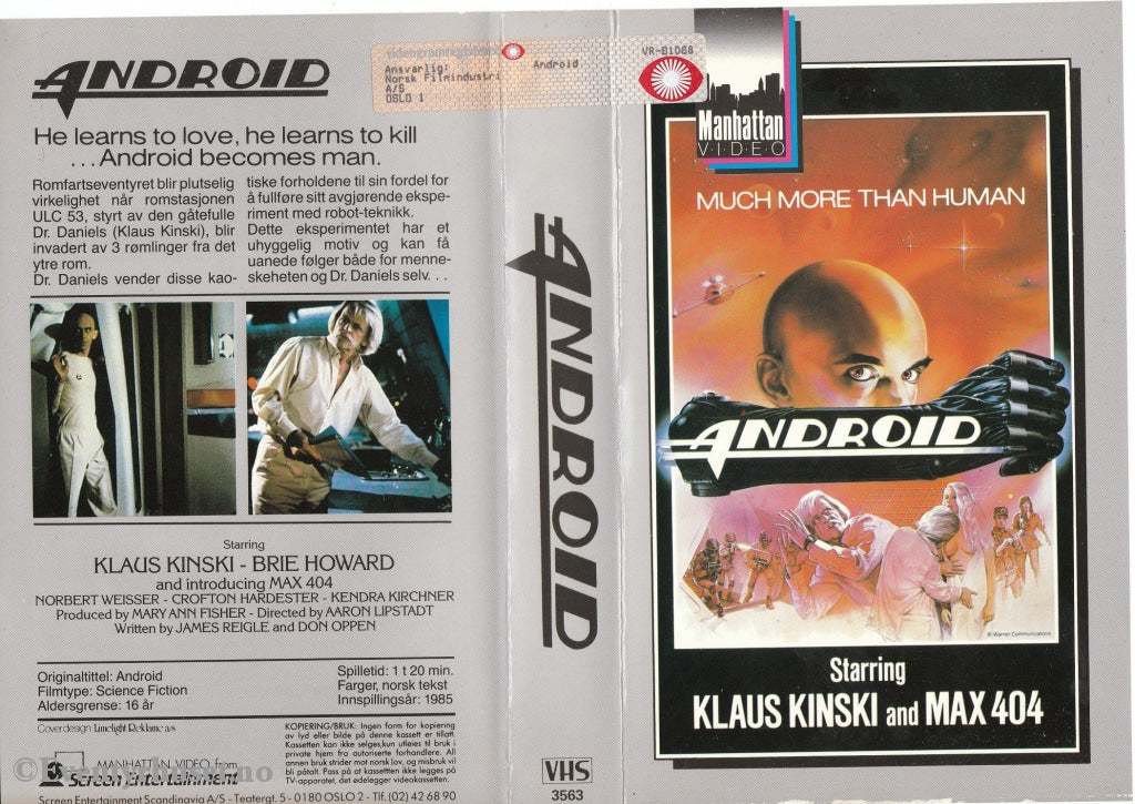 Download / Stream: Android. 1985. Vhs Big Box. Norwegian Subtitles.