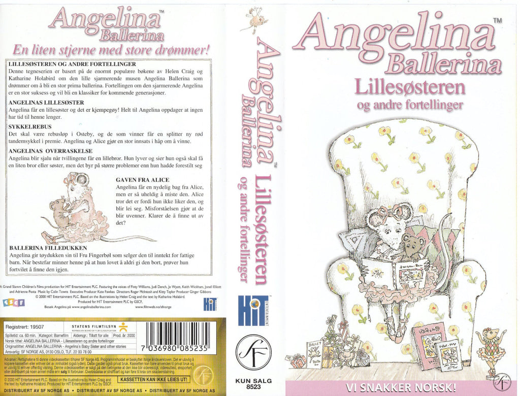Download / Stream: Angelina Ballerina. Lillesøsteren Og Andre Fortellinger. 2000. Vhs. Norwegian
