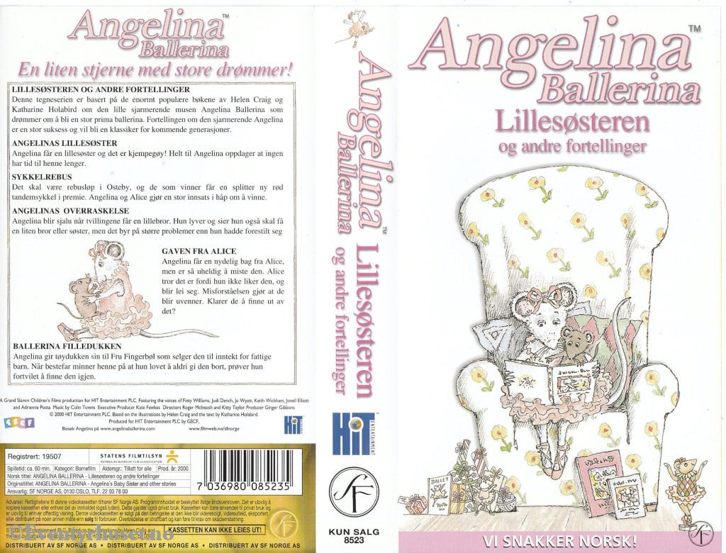 Download / Stream: Angelina Ballerina. Lillesøsteren Og Andre Fortellinger. 2000. Vhs. Norwegian
